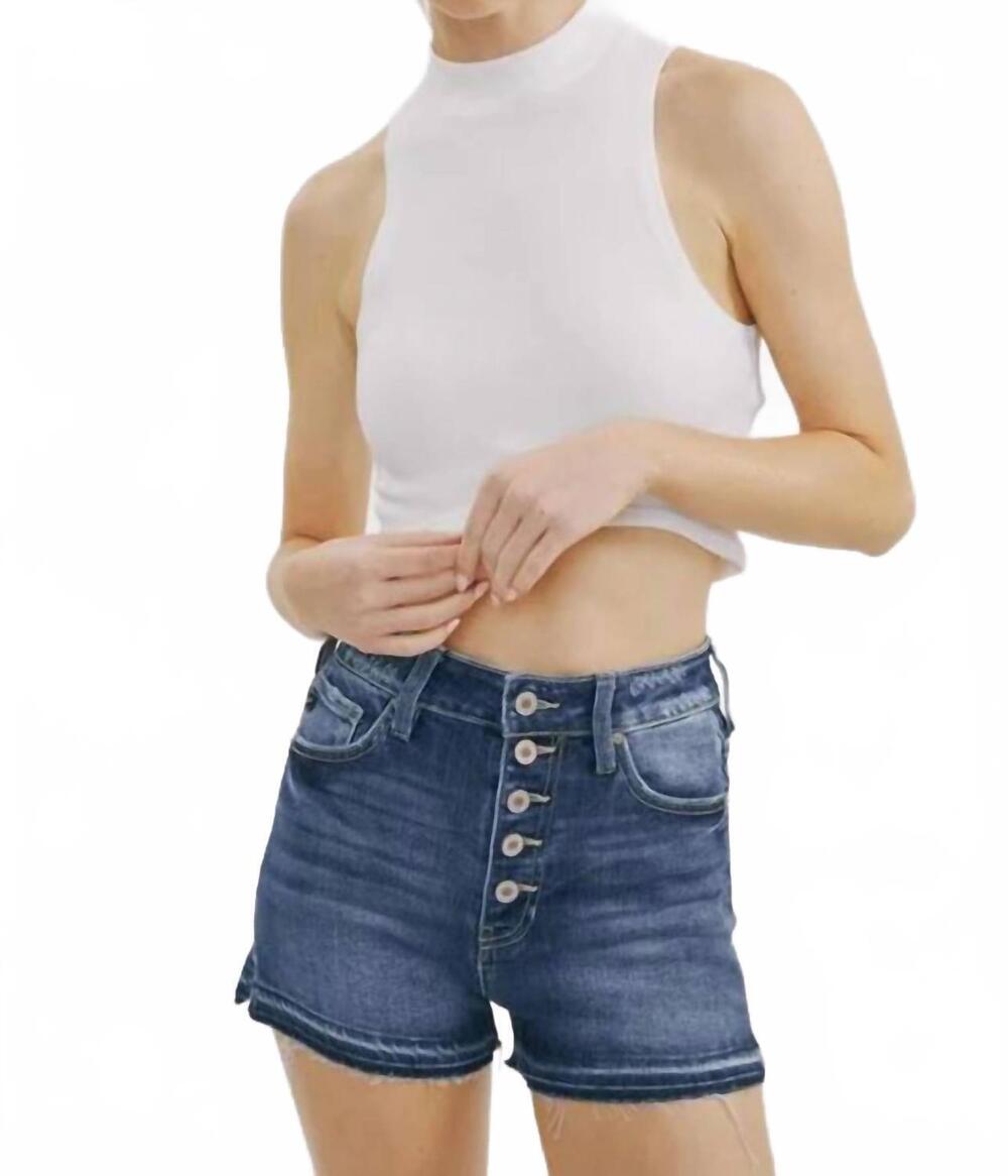 NEW KANCAN hallie high rise shorts in blue